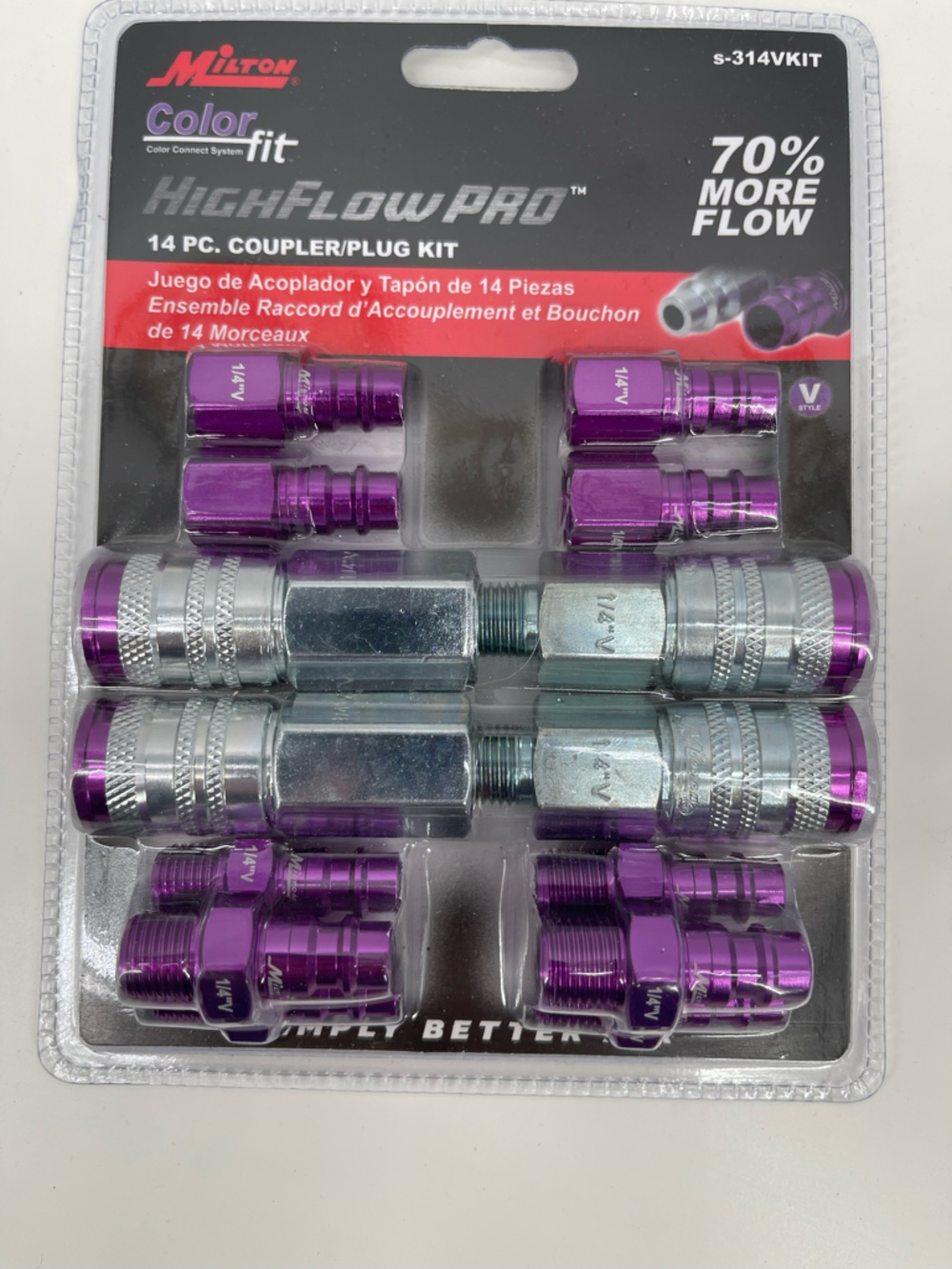 Purple Anodized Air Hose Quick Connect Fittings Set